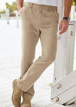 Flat Front Comfort Trousers by Cotton Traders