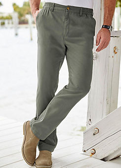 Flat Front Comfort Trousers by Cotton Traders