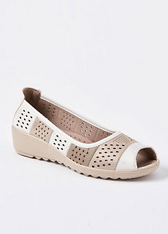 Flexisole Peep-Toe Shoes by Cotton Traders