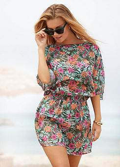 Floral Chiffon Beach Tunic Dress by Venice Beach