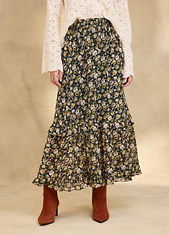Floral Ditsy Print Tiered Skirt by Together