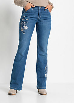 Floral Embroidered Jeans by bonprix