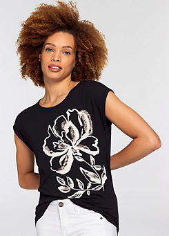 Floral Front Print Short Sleeve T-Shirt by Boysens