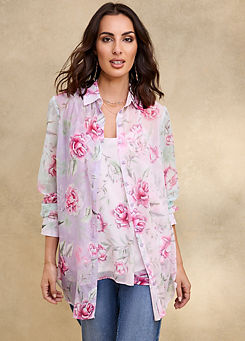 Floral Print Blouse & Cami Set by Together