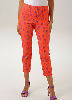 Floral Print Cropped Trousers by Aniston