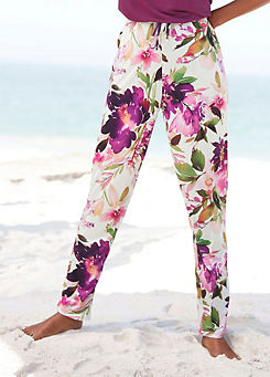 Floral Print Jersey Pants by beachtime