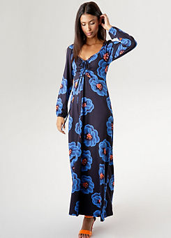 Floral Print Long Sleeve Maxi Dress by Aniston
