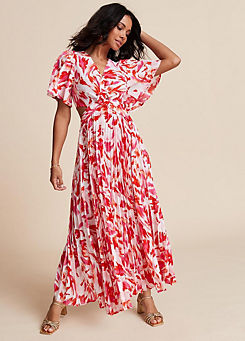 Floral Print Pleated Maxi Dress by Freemans