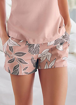Floral Print Sleep Shorts by LASCANA