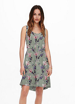 Floral Print Sleeveless Dress by Only