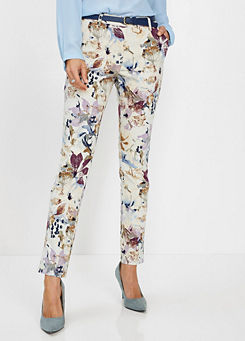 Floral Print Trousers by bonprix