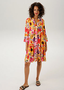 Floral Print Tunic Dress by Aniston
