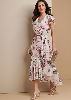 Floral Print Wrap Maxi Dress by Together