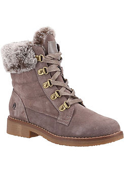 Florence Faux Fur Cuff Lace Up Ankle Boots by Hush Puppies