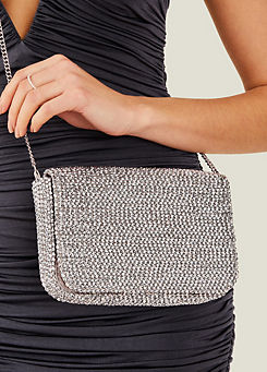 Fold Over Beaded Clutch Bag by Accessorize