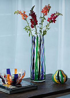 Folk Black/Blue/Green Vase by LSA