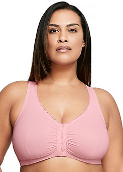 Full Figure Plus Size Complete Comfort Wirefree Cotton T-Back Bra by Glamorise