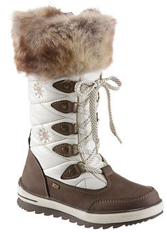 Furry Topped Lace-up Boots by Tom Tailor