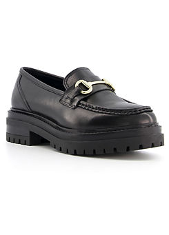 Gallagher Cleated-Sole Leather Snaffle-Trim Loafers by Dune London