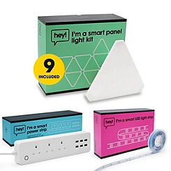 Gaming Kit (9 Panel light kit, 5M RGB Strip light, Smart Power Strip) by Hey