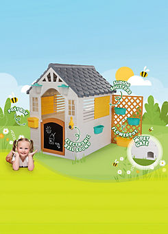 Garden Playhouse With Fence - White by Dolu