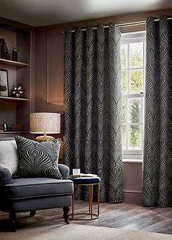Gatsby Eyelet Lined Jacquard Curtains by Paoletti