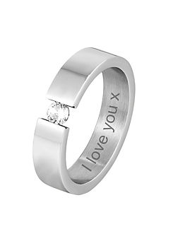 Gent’s 5 mm Personalised CZ Band Ring by For You Collection
