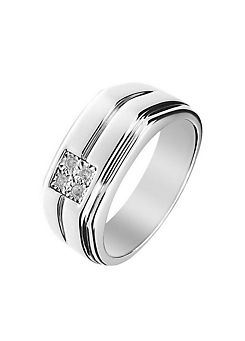 Gent’s Sterling Silver 8Pt Diamond Ring by For You Collection