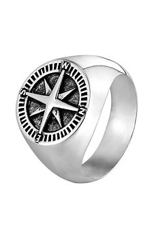 Gent’s Sterling Silver Compass Signet Ring by For You Collection