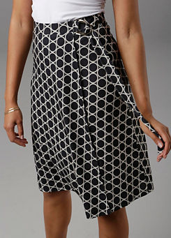 Geo Print Wrap Skirt by Aniston