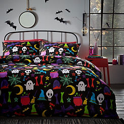 Ghouls & Ghosts Glow in the Dark Halloween Duvet Cover Set by Portfolio Home