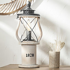 Gibson White Wood Lantern Lamp