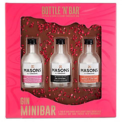 Gin Minibar Gin Trio with Milk Chocolate Food Gift Set by Bottle ’n’ Bar