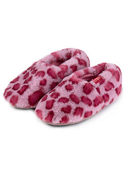 Girls Animal Print Faux Fur Slippers by Totes