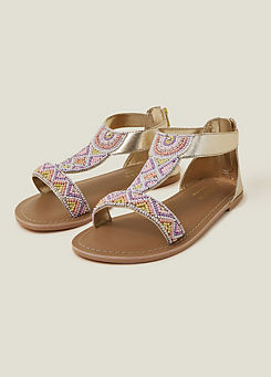 Girls Diamond Beaded Sandals by Accessorize