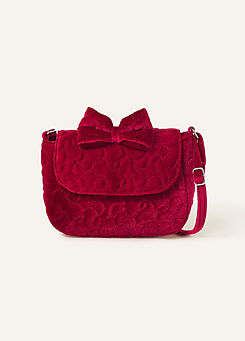 Girls Quilted Velvet Bag by Accessorize