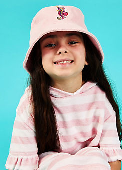 Girls Seahorse Towelling Bucket Hat by Accessorize
