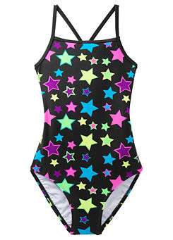 Girls Star Print Swimsuit by bonprix