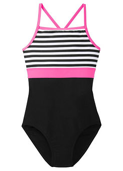 Girls Stripe Detail Swimsuit by bonprix
