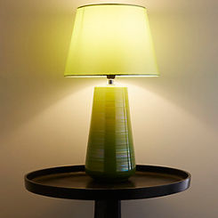 Glazed Ceramic Table Lamp - Green