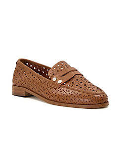 Glimmered Tan Leather Loafers by Dune London