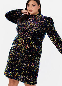 Glitter Fabric Bodycon Dress by Lovedrobe Luxe