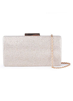 Glitter Mesh ’Dionne’ Box Clutch Bag by Paradox London
