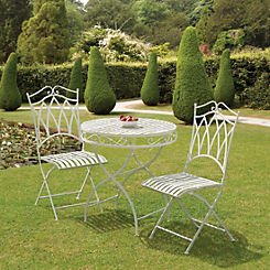 Gloucester White Cast Iron Bistro Set by Suntime