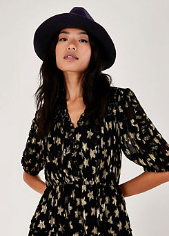 Gold Chain Trim Fedora Hat by Monsoon
