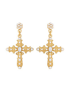 Gold Cross Earrings by Lipsy