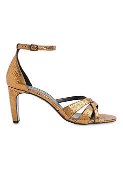 Gold Hailey Strappy Heeled Sandals by Whistles