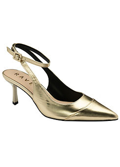 Gold Metallic Catrine Heeled Court Shoes by Ravel