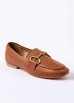 Grace Leather Ring Detail Loafers by Cotton Traders