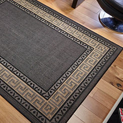 Greek Key Gel Backed Flat Weave Rug by The Homemaker Rugs Collection